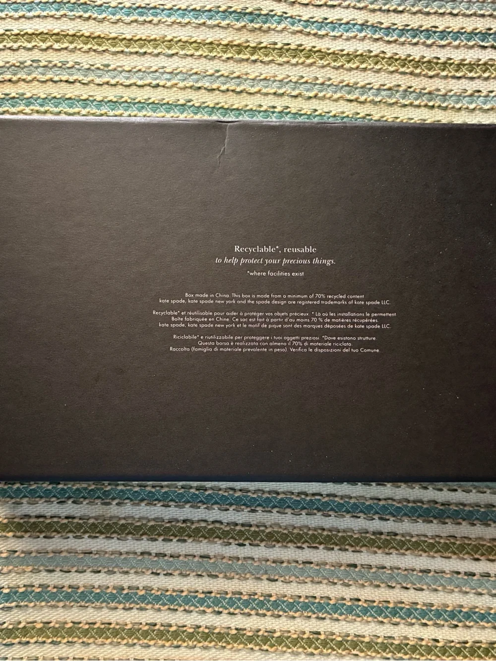 Kate Spade New York gift storage box used for small accessories